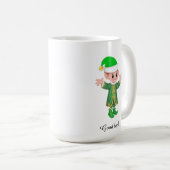 Modern Good Luck Elf and Script Mug コーヒーマグカップ (正面右)