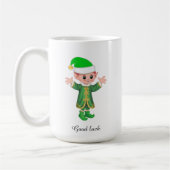 Modern Good Luck Elf and Script Mug コーヒーマグカップ (左)