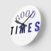 Modern good times typography wall clock ラウンド壁時計 (傾斜)