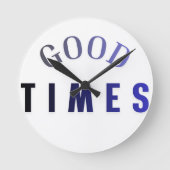 Modern good times typography wall clock ラウンド壁時計 (正面)