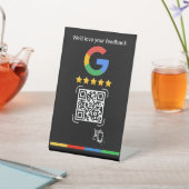 Modern Google Review QR Scan Black Stand 台座サイン (インサイチュ)