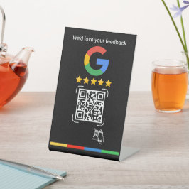 Modern Google Review QR Scan Black Stand 台座サイン