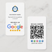 Modern Google Review With QR Code  名刺 (正面/裏面)