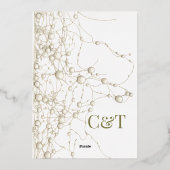 Modern Gothic Chic Pearl Gold Script Wedding 箔招待状 (裏面)