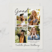 Modern Grad Announcement  With Multiple Photos 招待状 (正面/裏面)