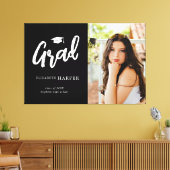 Modern Grad Brush Script Photo Graduation  キャンバスプリント (インサイチュ (リビング))