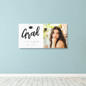 Modern Grad Brush Script Photo Graduation  キャンバスプリント (インサイチュ (ウッドフロア))