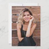 Modern Grad Cap Signature Script Simple Graduation 招待状 (裏面)