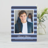 Modern Grad graduation announcement card_Navy 案内状 (スタンド正面)