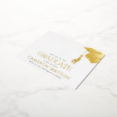 Modern Grad Hat Tassel Graduation Foil Postcard 箔シーズンポストカード (回転した状態)