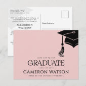 Modern Grad Hat Tassel Graduation Postcard シーズンポストカード (正面/裏面)