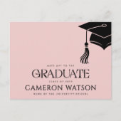 Modern Grad Hat Tassel Graduation Postcard シーズンポストカード (正面)