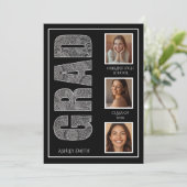 Modern Grad Party Side Typography 招待状 (スタンド正面)