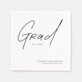 Modern Grad Script Typography Graduation スタンダードカクテルナプキン (正面)