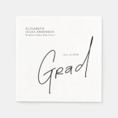 Modern Grad Script Typography Graduation スタンダードカクテルナプキン (正面)