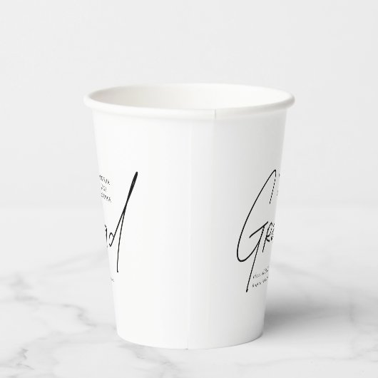 Modern Grad Script Typography Graduation 紙コップ (右)