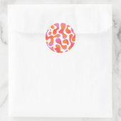 Modern Gradient Blobs Pattern in Pink and Orange ラウンドシール (バッグ)