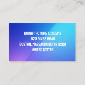 Modern Gradient English Teacher Professional 名刺 (裏面)