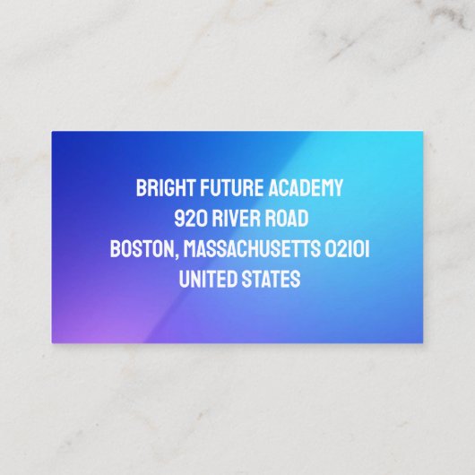 Modern Gradient English Teacher Professional 名刺 (裏面)