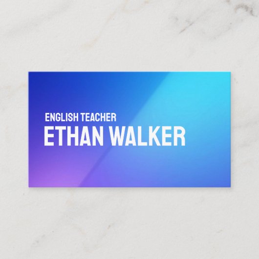 Modern Gradient English Teacher Professional 名刺 (正面)