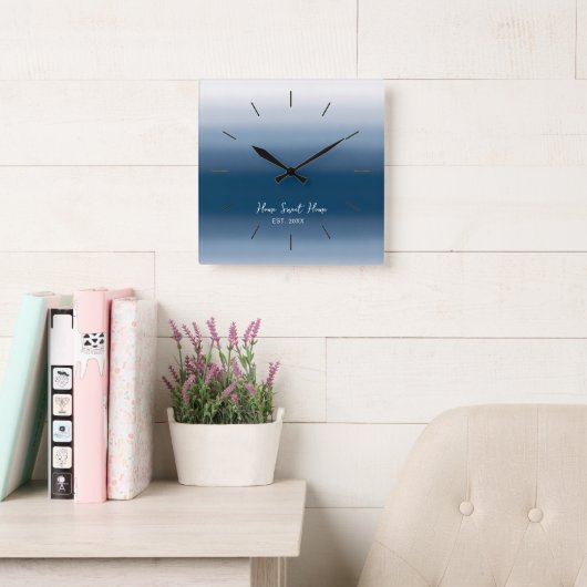 Modern Gradient Wall Clock - Home Sweet Home スクエア壁時計 (読書スペース)
