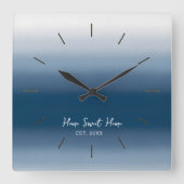 Modern Gradient Wall Clock - Home Sweet Home スクエア壁時計 (正面)