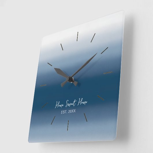 Modern Gradient Wall Clock - Home Sweet Home スクエア壁時計 (傾斜)
