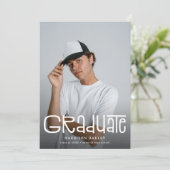 Modern Graduate 4 Photo Collage Graduation Party  招待状 (スタンド正面)