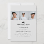 Modern Graduate 4 Photo Collage Graduation Party  招待状 (裏面)