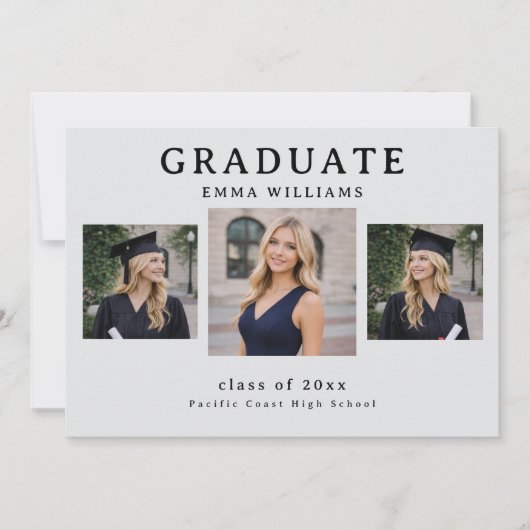 Modern Graduate Announcement 招待状 (正面)