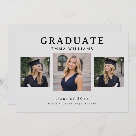 Modern Graduate Announcement 招待状 (正面/裏面)