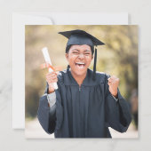 Modern Graduate Elegant Black 4 Photo Graduation 案内状 (裏面)