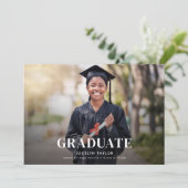 Modern Graduate Elegant Black Two Photo Graduation 案内状 (スタンド正面)