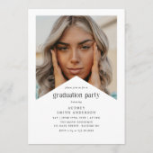 Modern Graduate Photo Graduation Party Ribbon 招待状 (裏面)