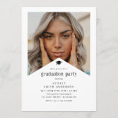 Modern Graduate Photo Graduation Party Ribbon  招待状 (裏面)