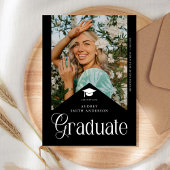 Modern Graduate Photo Graduation Party Ribbon 招待状