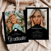 Modern Graduate Photo Graduation Party Ribbon 招待状