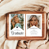 Modern Graduate Photo Graduation Party Ribbon 招待状