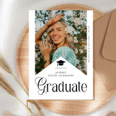 Modern Graduate Photo Graduation Party Ribbon 招待状