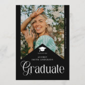 Modern Graduate Photo Graduation Party Ribbon 招待状 (正面)