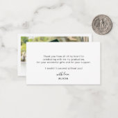 Modern graduate photo graduation thank you ノートカード (正面/裏面インサイチュ)