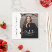 Modern Graduate Photo Magazine Graduation Sign スタンダードカクテルナプキン (インサイチュ)