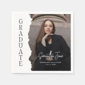 Modern Graduate Photo Magazine Graduation Sign スタンダードカクテルナプキン (正面)