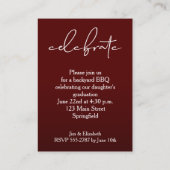 Modern Graduate Script Dark Maroon Party エンクロージャーカード (裏面)