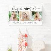 Modern Graduation 3 Photos Script White Black 横断幕 (インサイチュ)