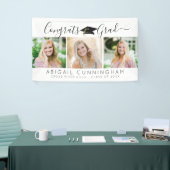 Modern Graduation 3 Photos Script White Black 横断幕 (トレードショー)