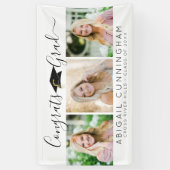 Modern Graduation 3 Photos Script White Black 横断幕 (縦)