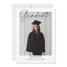 Modern Graduation Announcement Card Editable Photo