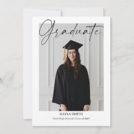 Modern Graduation Announcement Card Editable Photo 案内状
