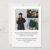 Modern Graduation Announcement Card Editable Photo 案内状 (裏面)